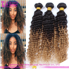 Aaaaa Grade Full Cuticle Unprocessed High Quality Natural Curly Cheap Two Tone Beauty Ombre Hair Extension